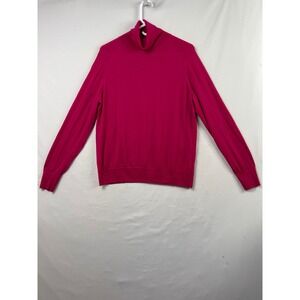 Banana Republic Turtleneck Women XL Pink 100% Merino Wool Sweater RN54023